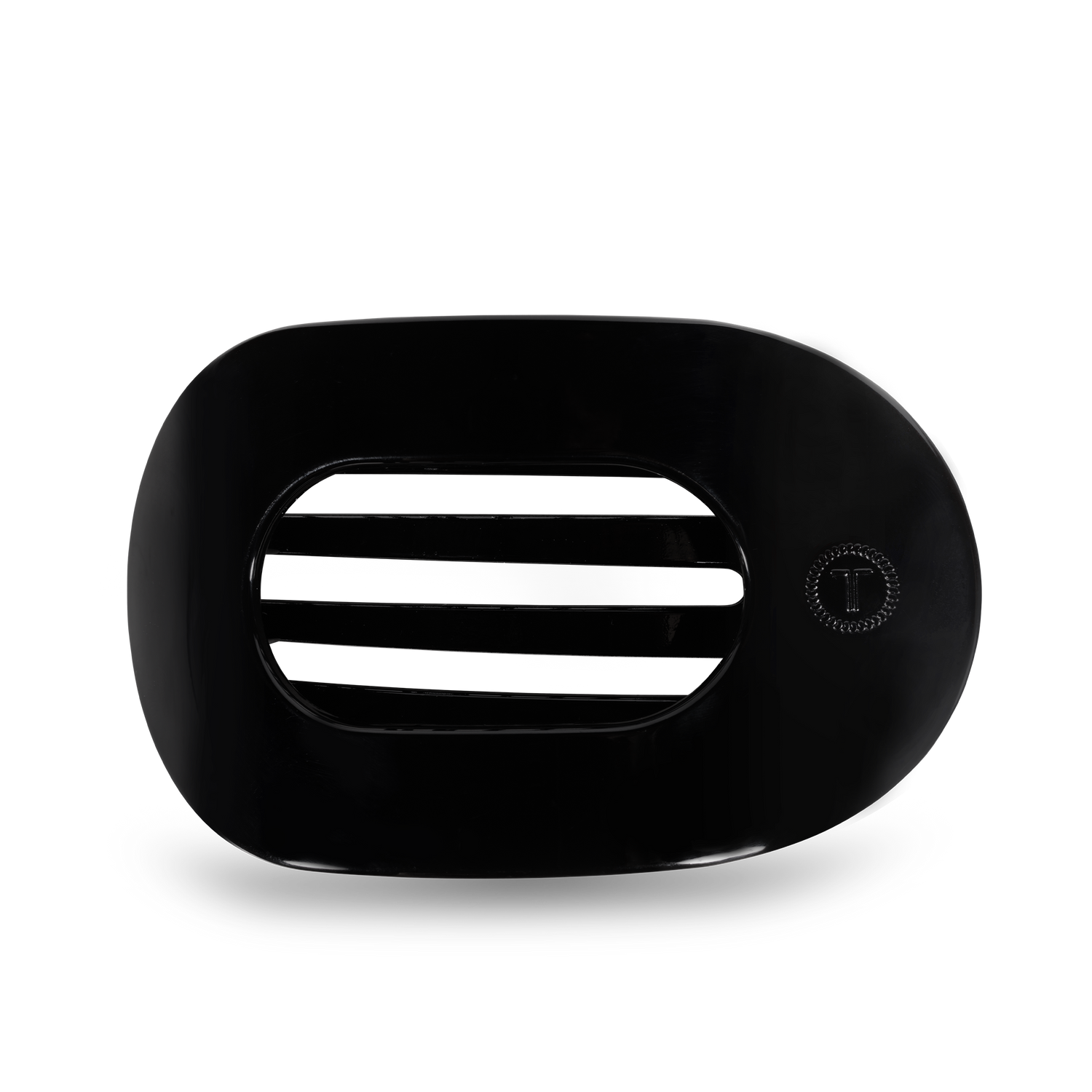 Jet Black Round Flat Hair Clip
