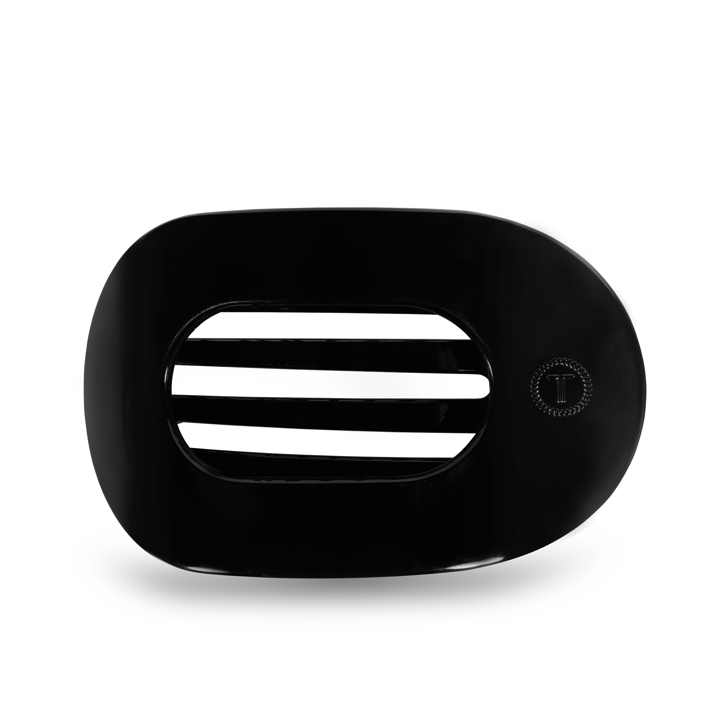 Jet Black Round Flat Hair Clip