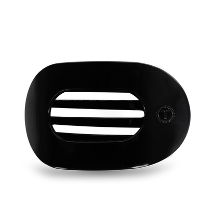 Jet Black Round Flat Hair Clip