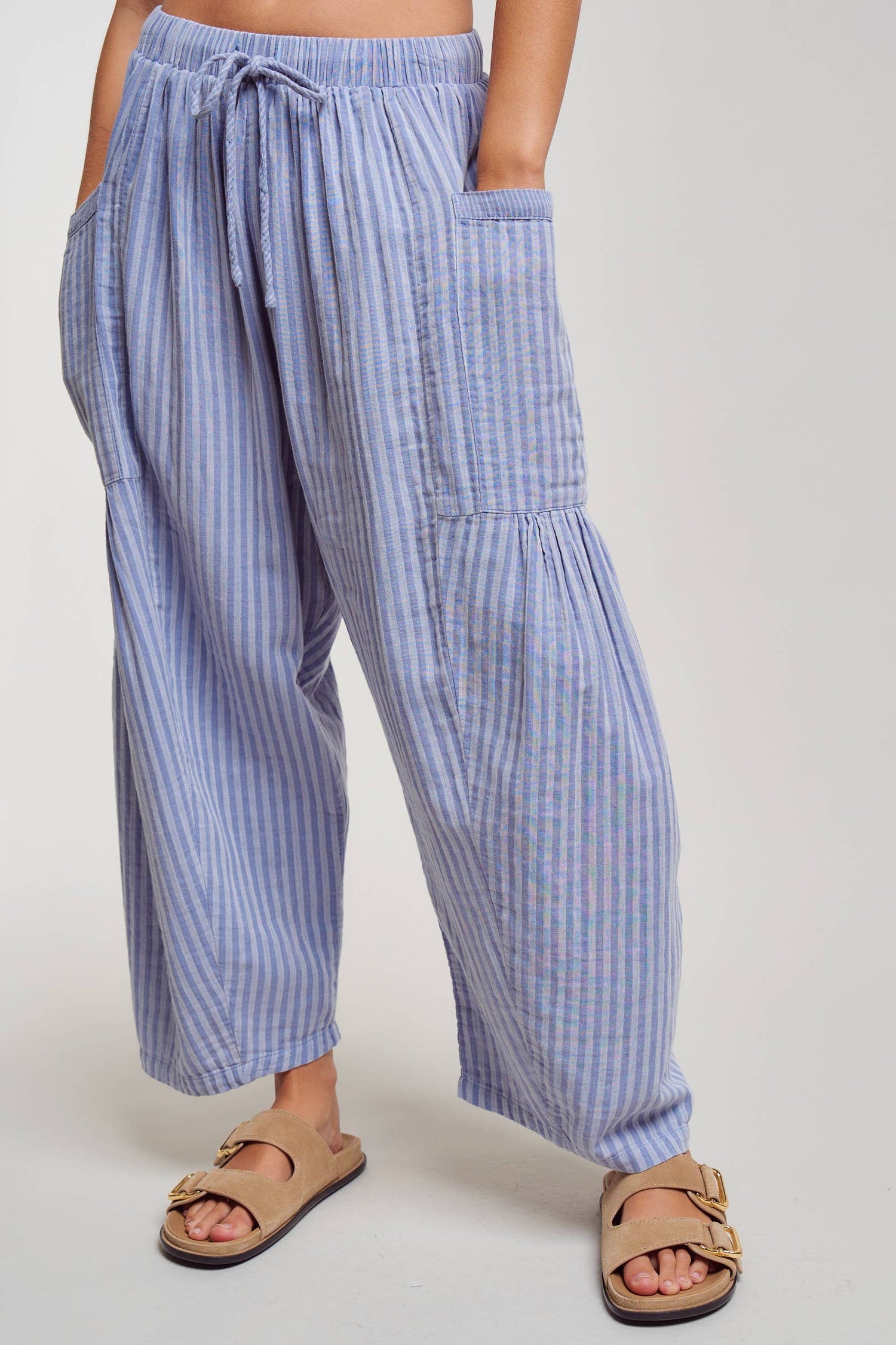 Striped Drawstring Harem Pants