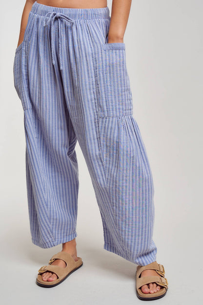 Striped Drawstring Harem Pants