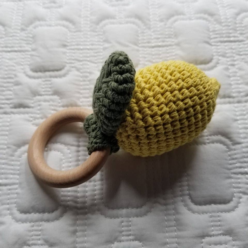 Lemon Hand Crochet Rattle Toy
