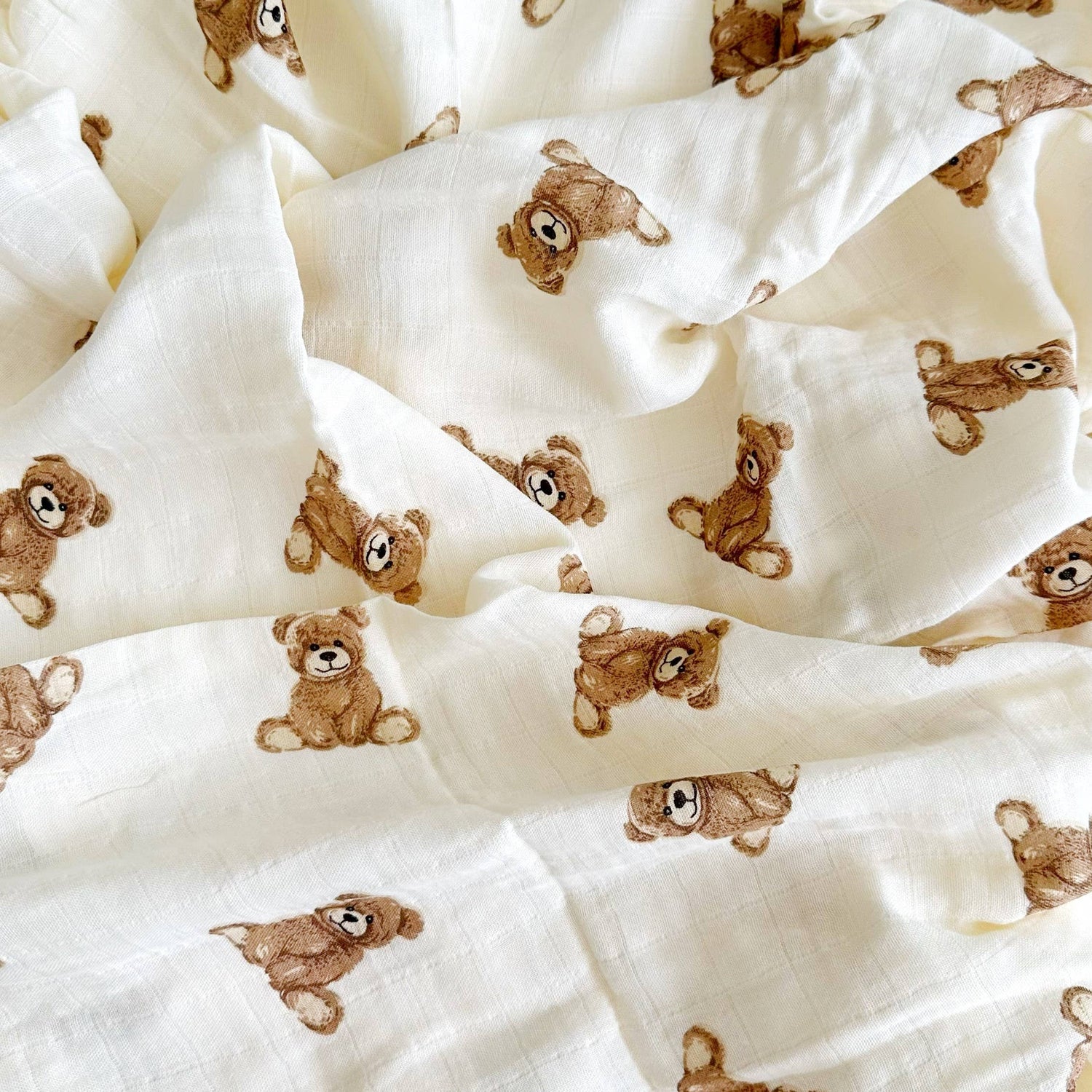 Teddy Bamboo Muslin Swaddle Baby Blanket