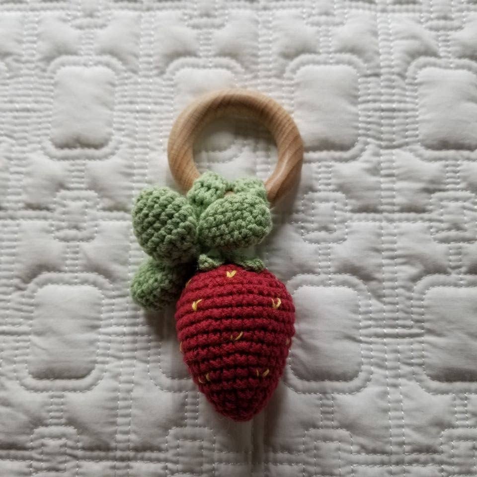 Strawberry Crochet Rattle