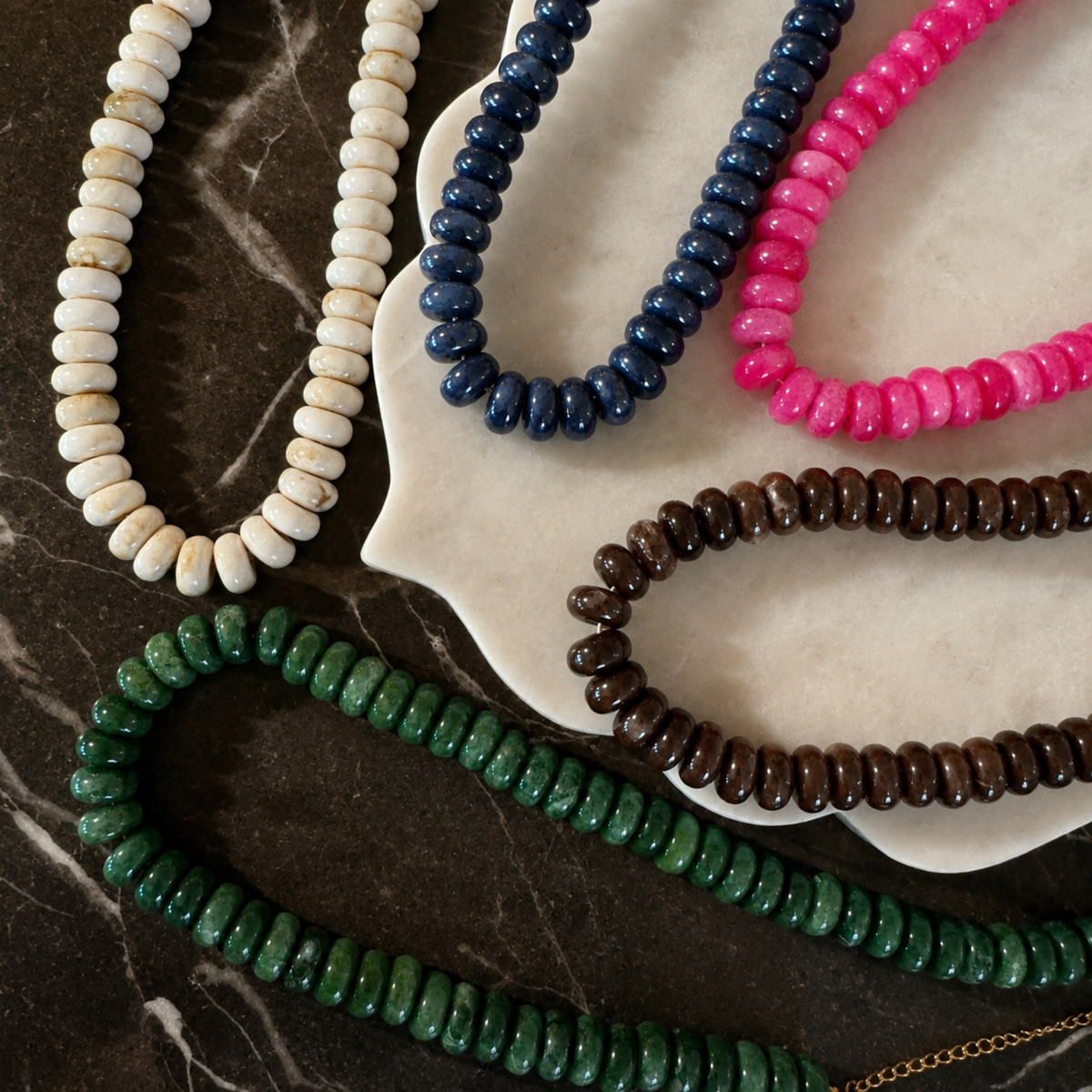 Flat Beaded Chunky Necklace