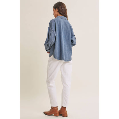 Easy Living Denim Pocket Top