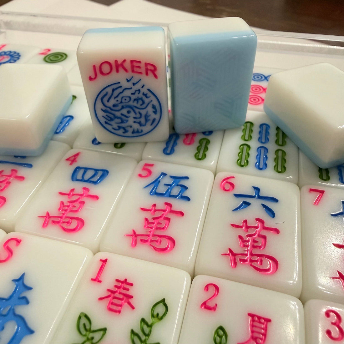 Blue Edition Mahjong Tiles