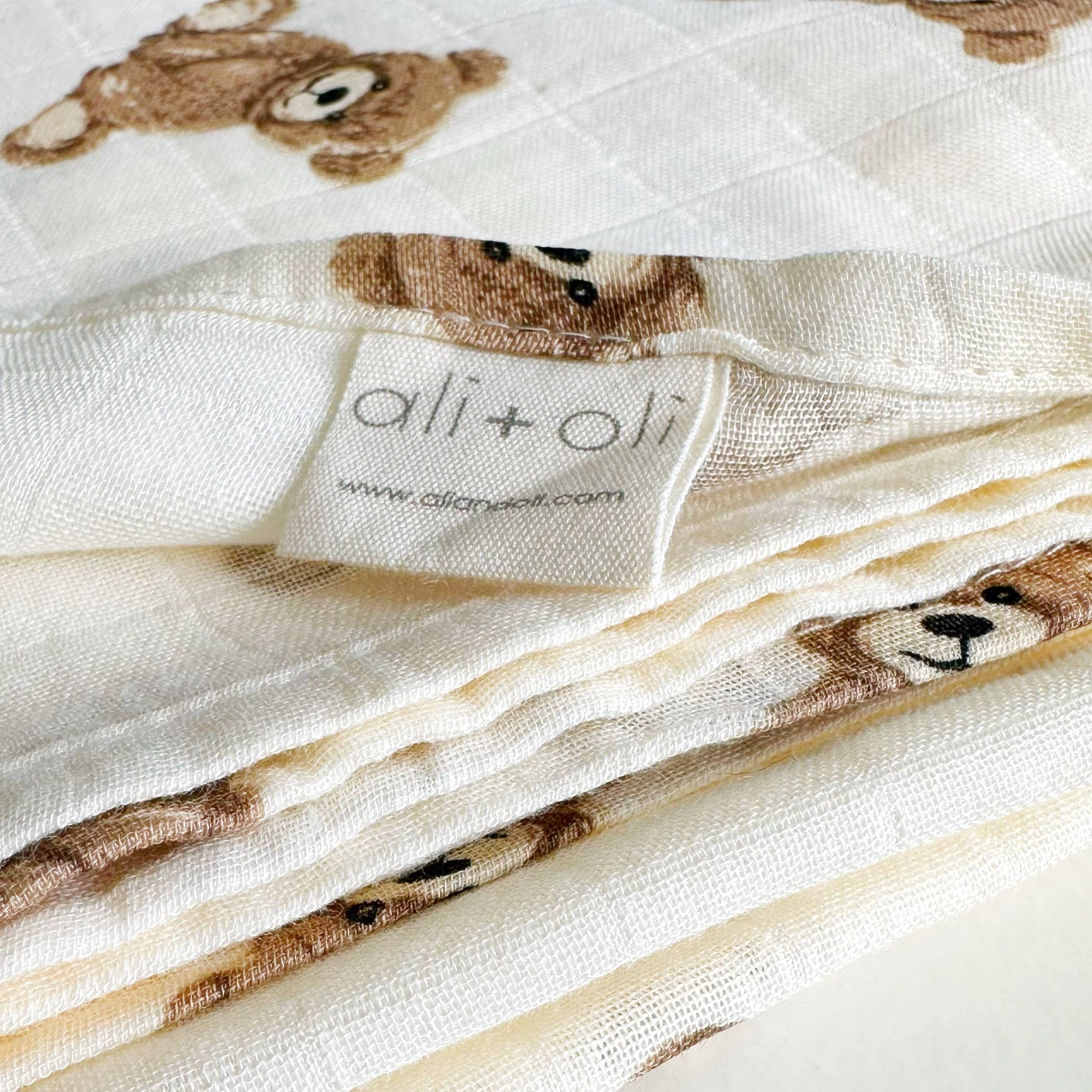 Teddy Bamboo Muslin Swaddle Baby Blanket