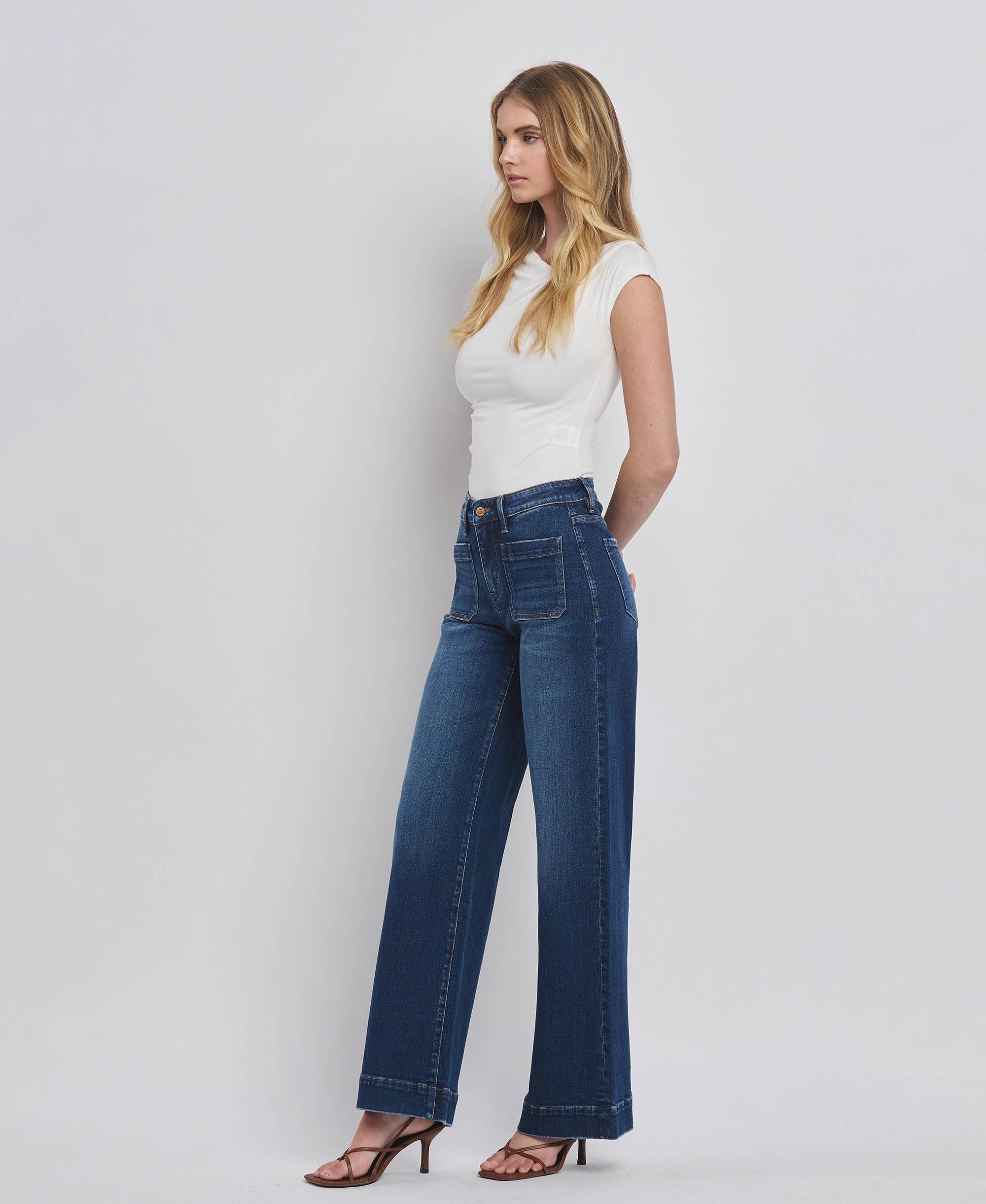 High Rise Patch Jeans