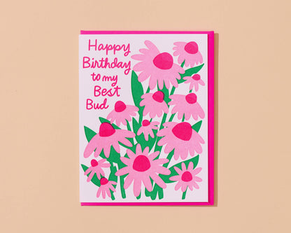 Best Bud Birthday Card