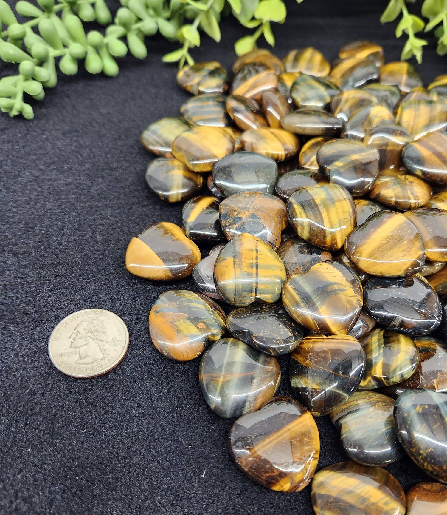 Blue Tiger Eye Mini Heart