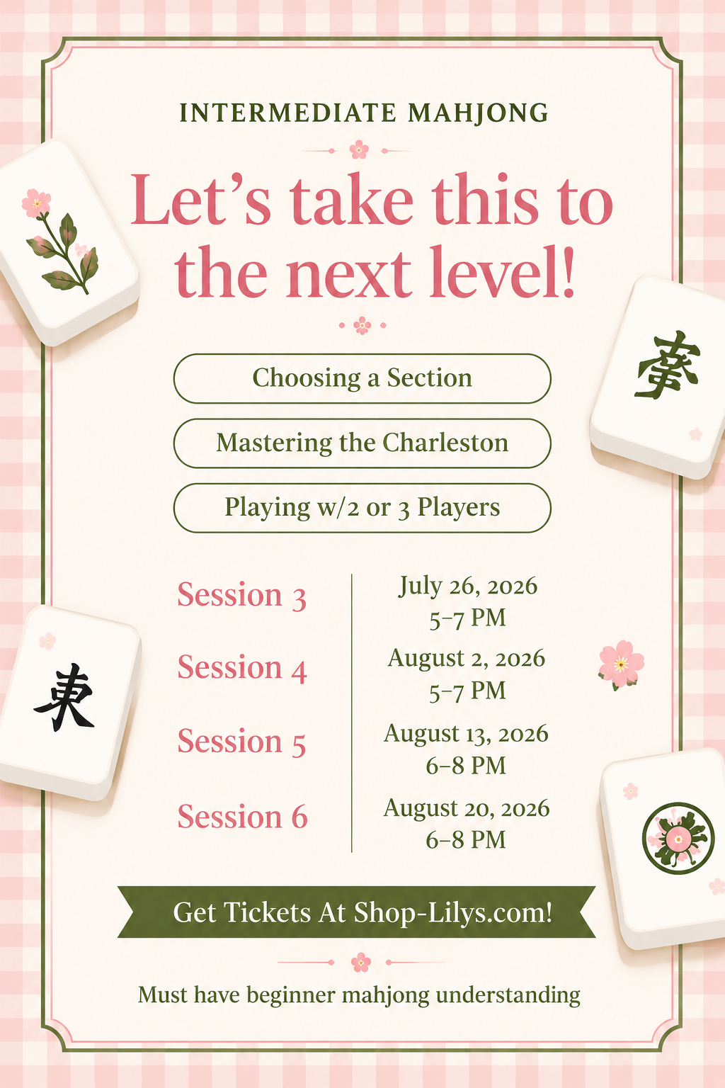 Intermediate Mahjong Class