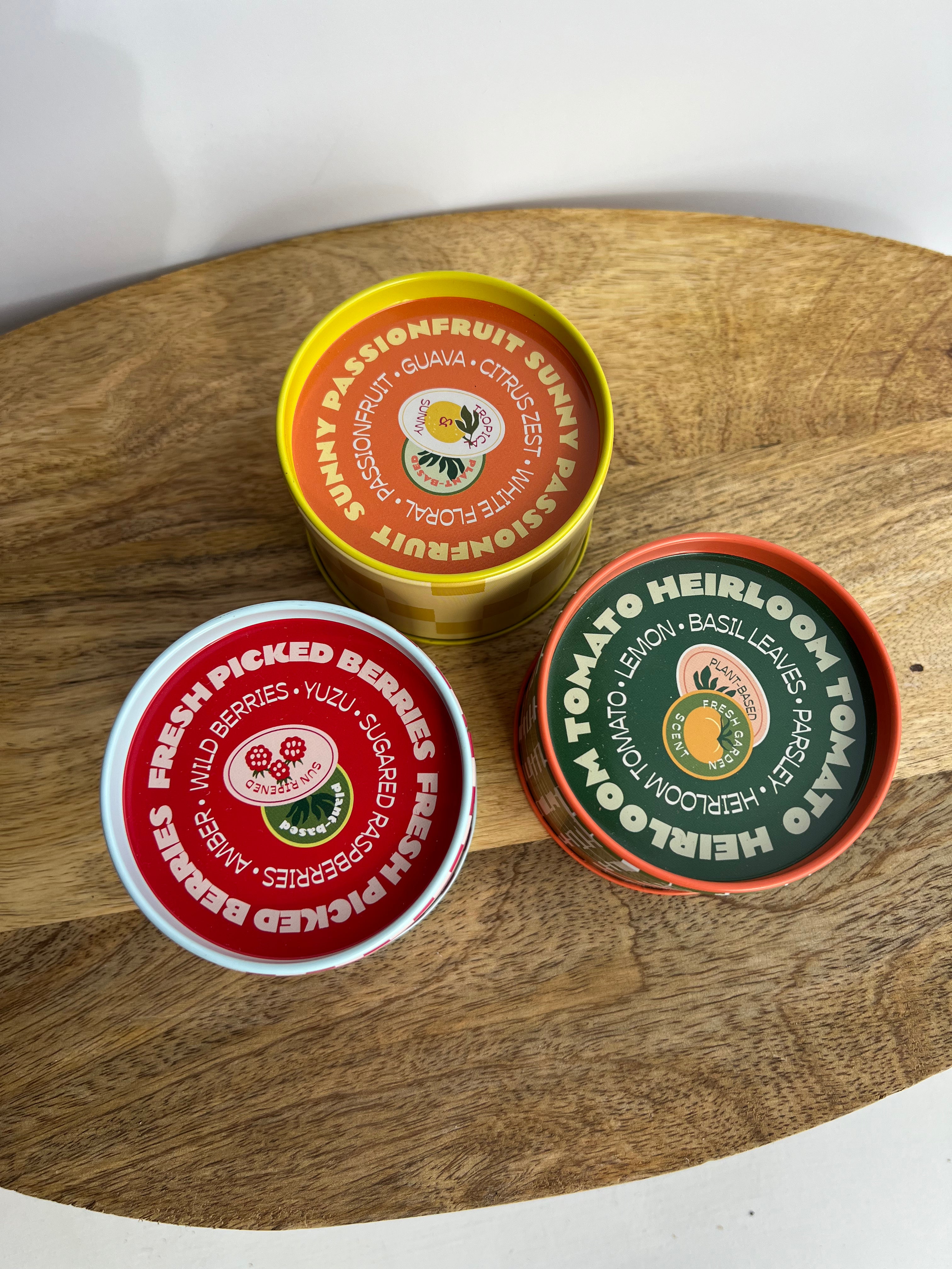 Farmers Market Tin Candles