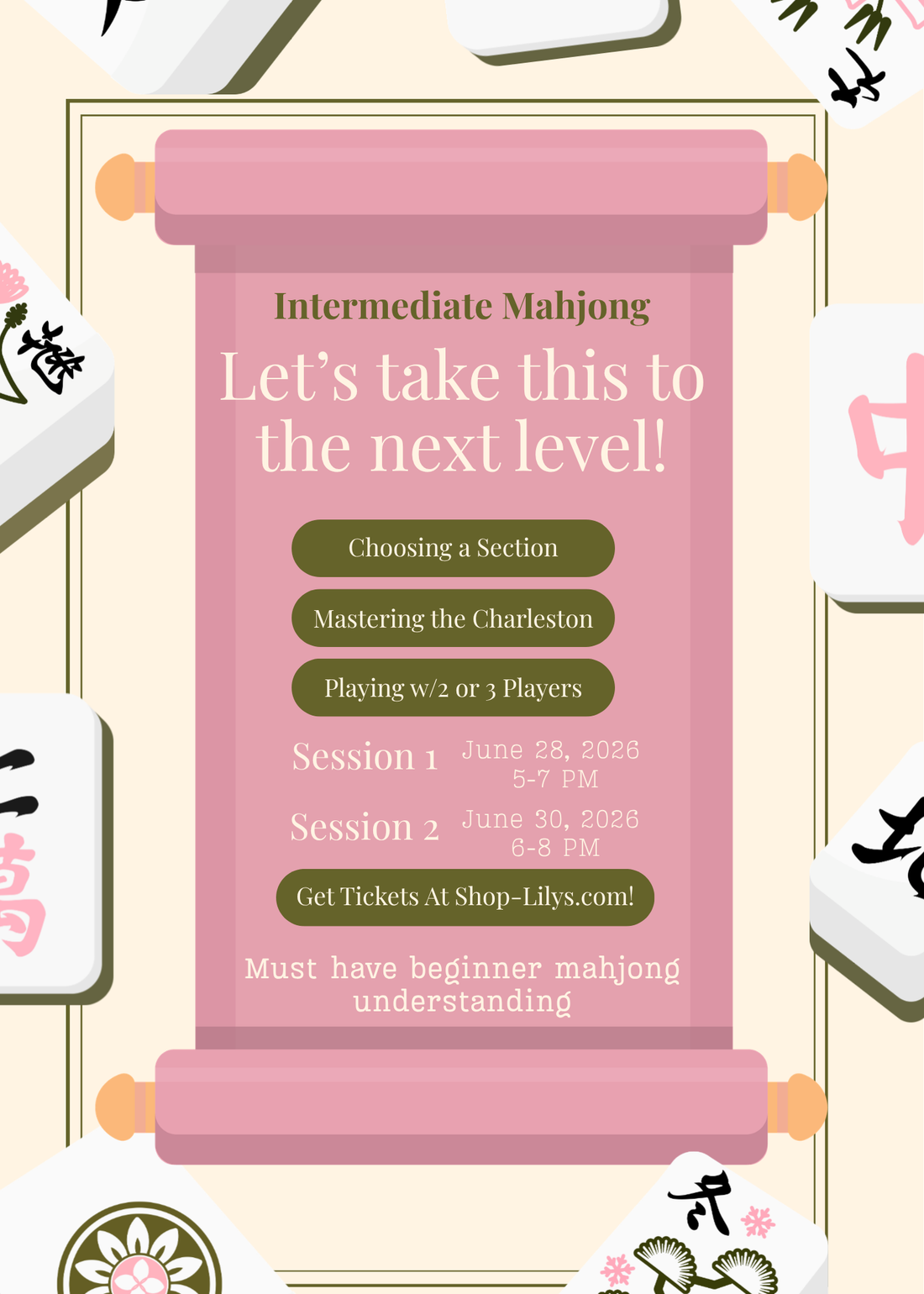 Intermediate Mahjong Class