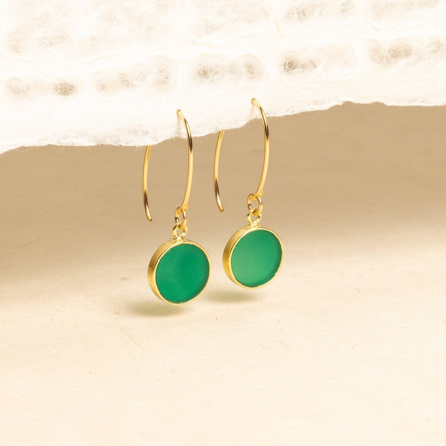 Green Onyx Drop Earrings
