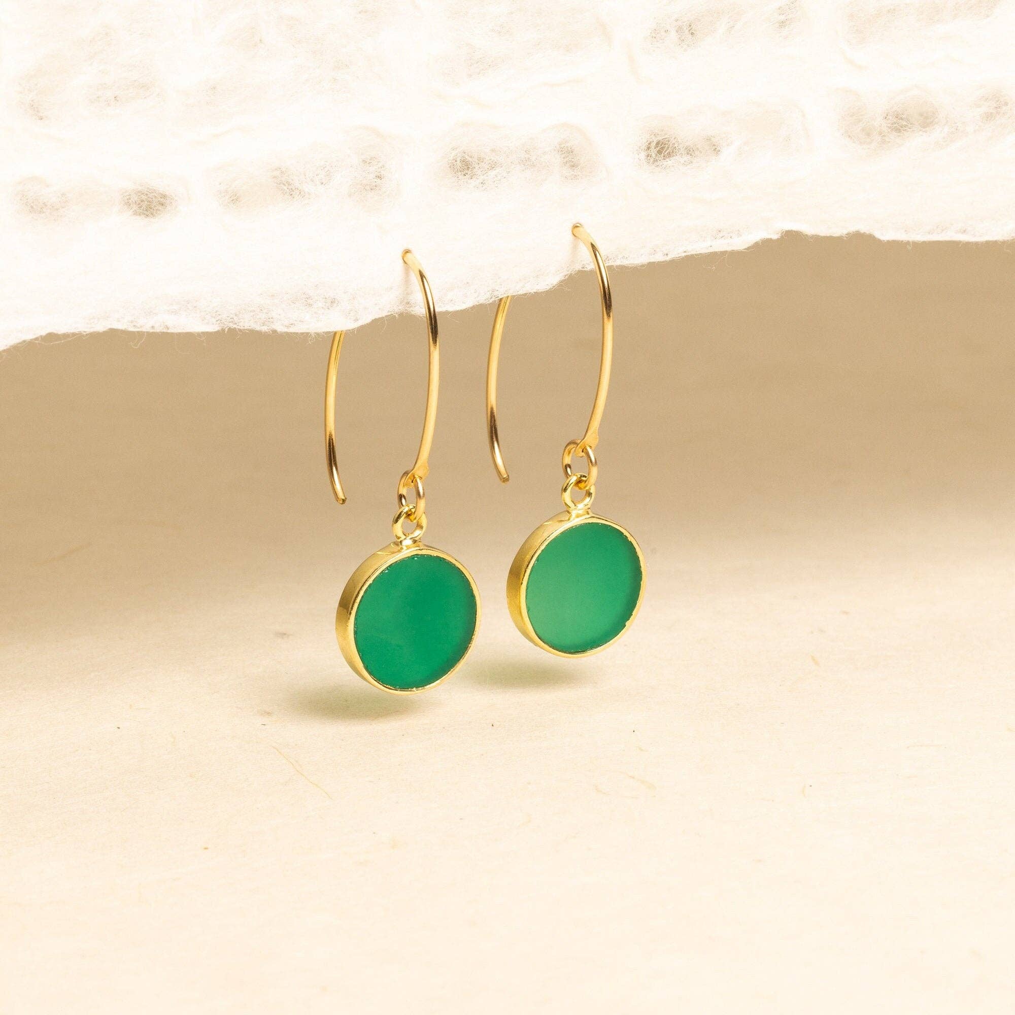 Green Onyx Drop Earrings