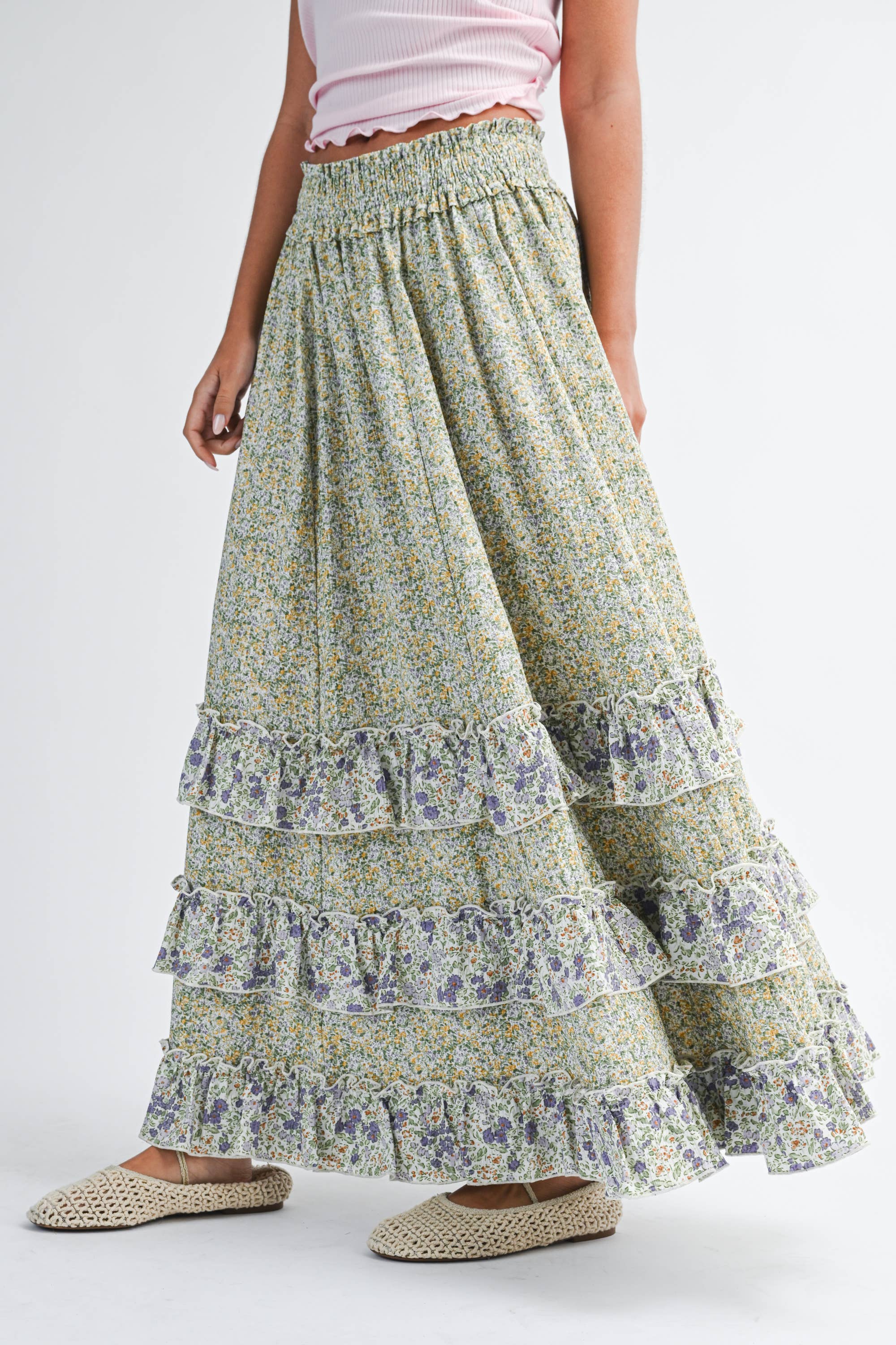 Meadow Days Ruffle Maxi Skirt