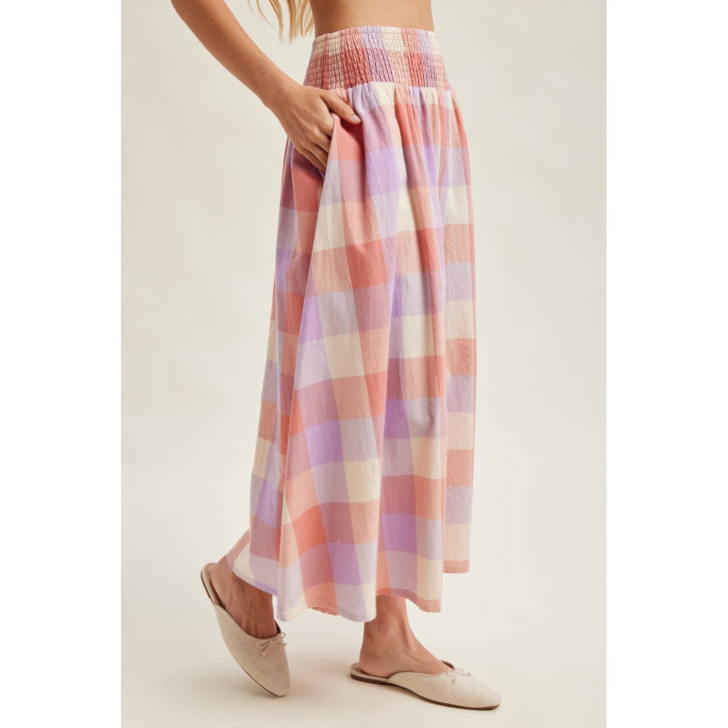 Plaid Picnic Midi Skirt