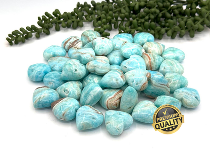 Blue Aragonite Heart Stone