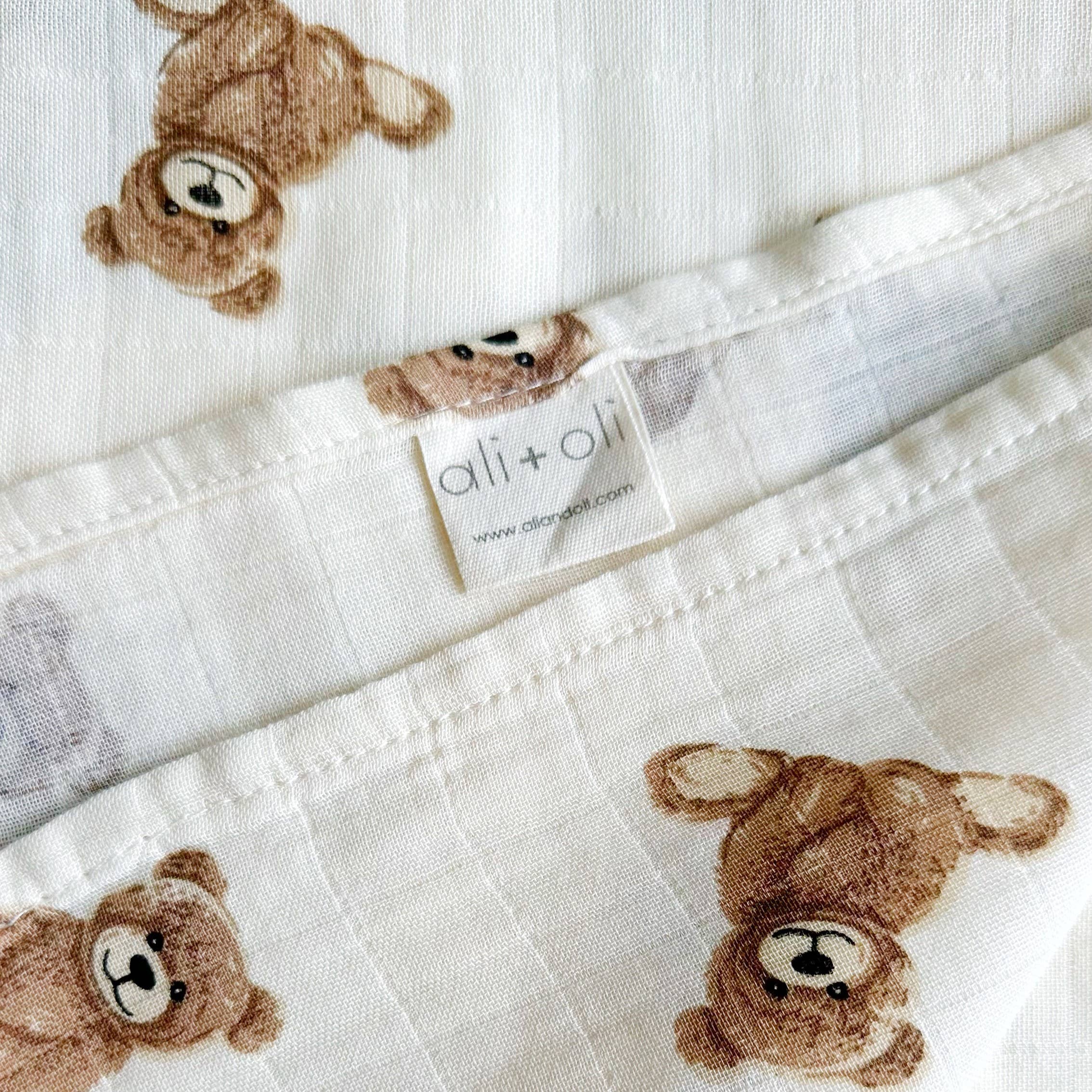 Teddy Bamboo Muslin Swaddle Baby Blanket