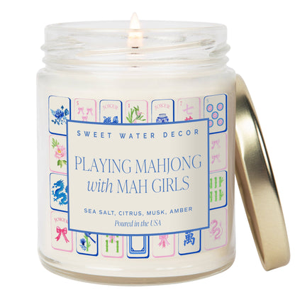 Playing Mahjong with Mah Girls Soy Candle