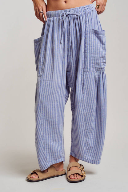 Striped Drawstring Harem Pants