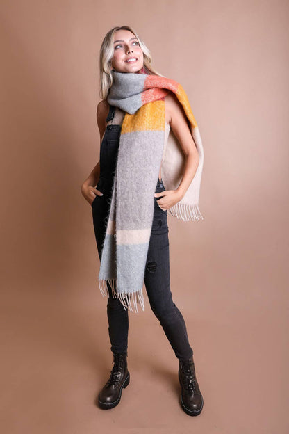 Winter Color Block Scarf