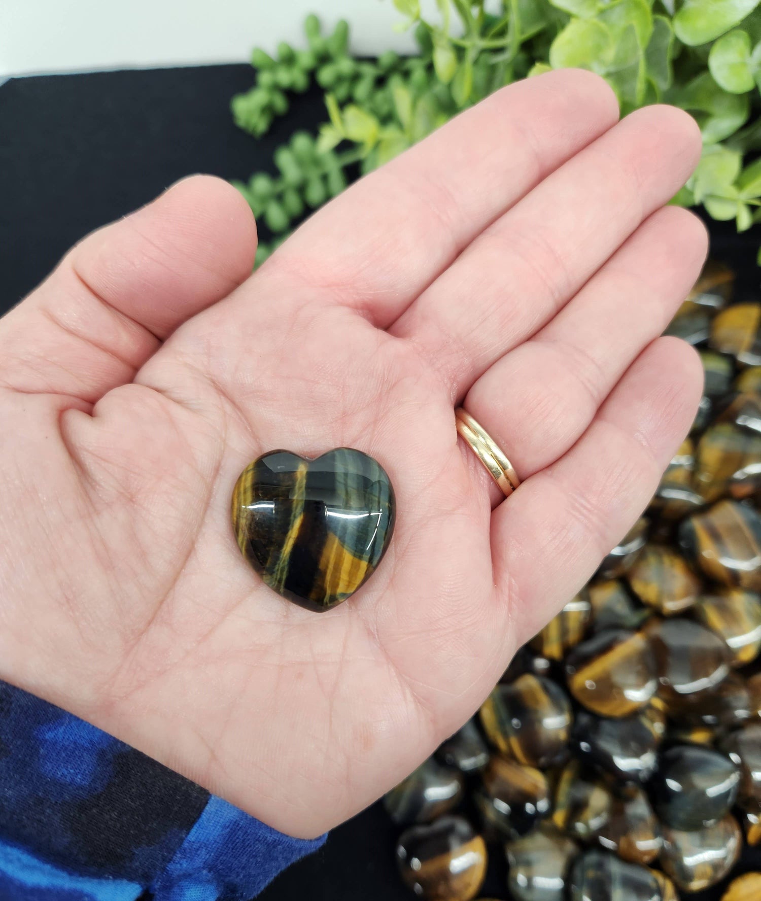Blue Tiger Eye Mini Heart