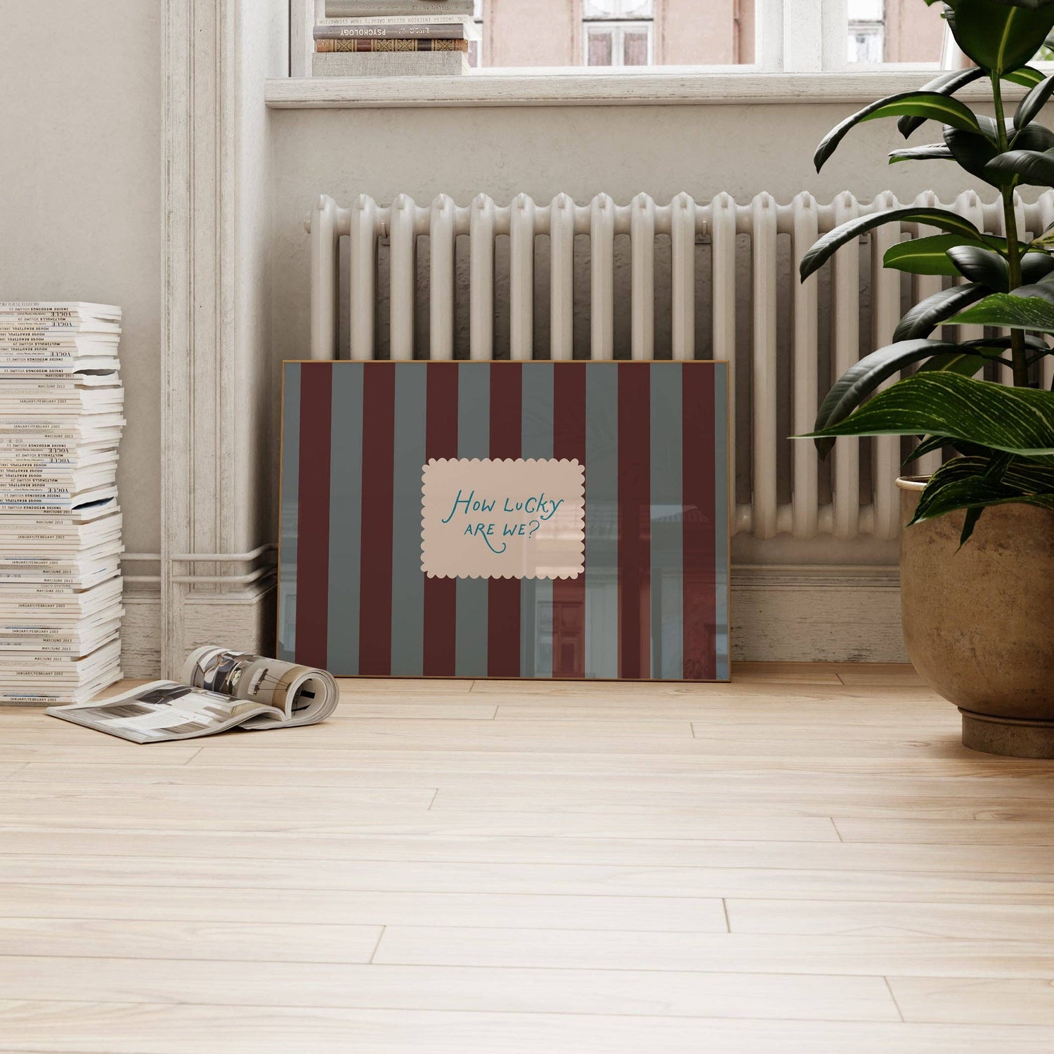 How Lucky Are We Striped Print