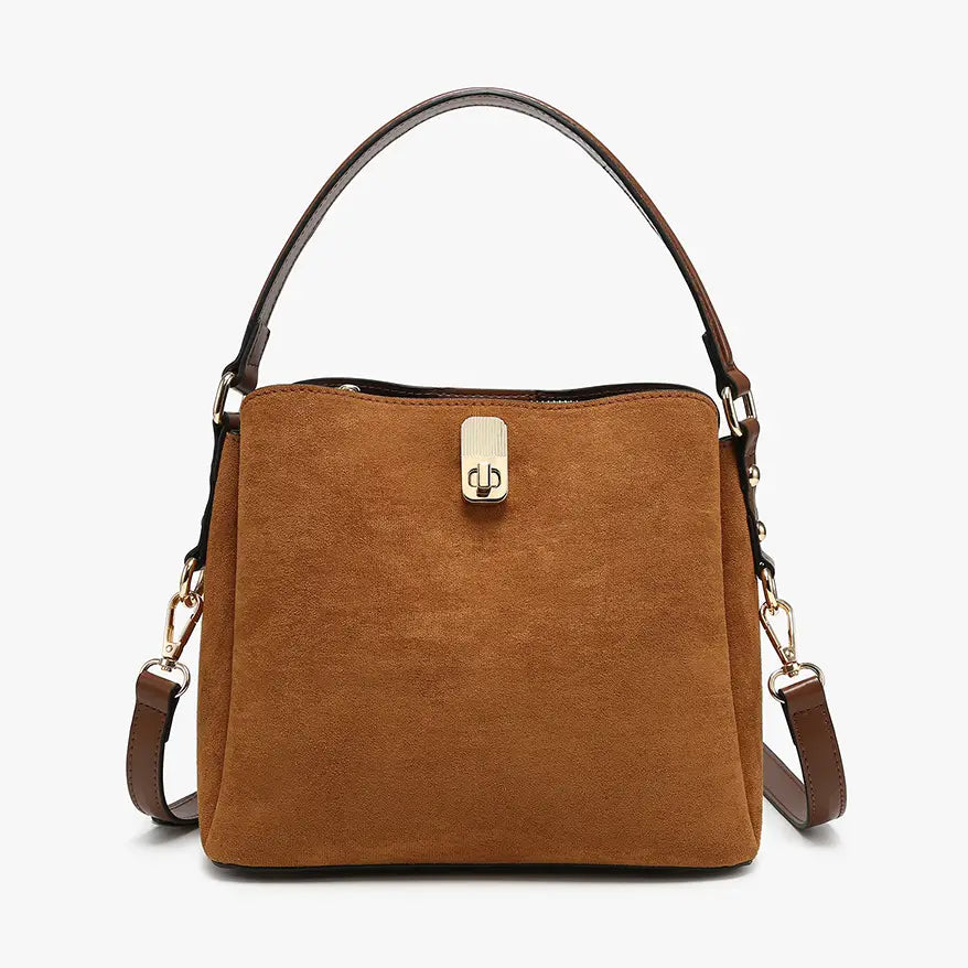 Allison Faux Suede Satchel Bag