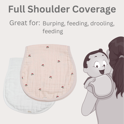 Cherry Bamboo Muslin Burp Cloth Set