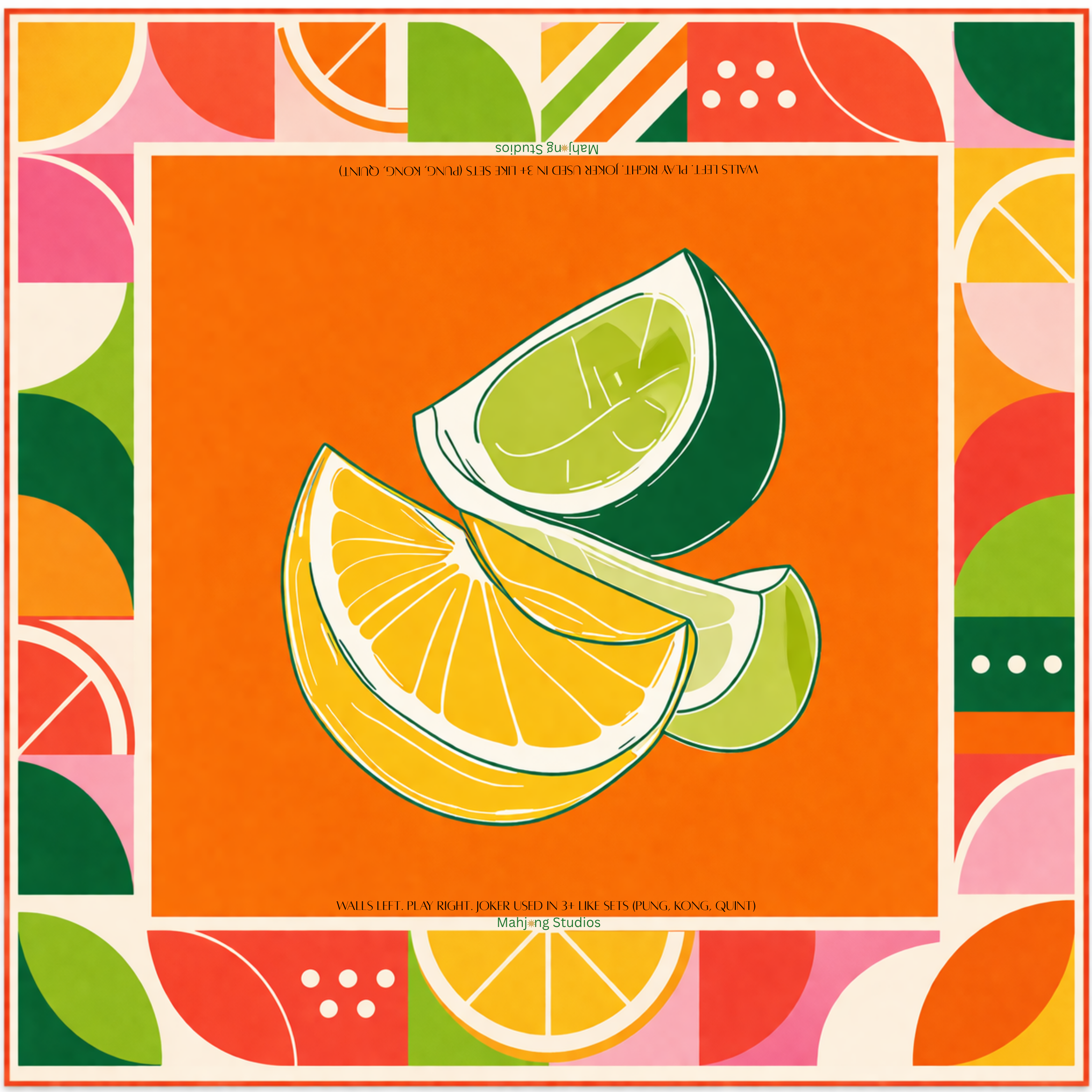 Mahjong Studios – American Mahjong Tiles - Lemon Lime Green Back