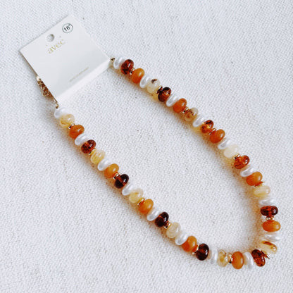 Golden Earth Beaded Necklace