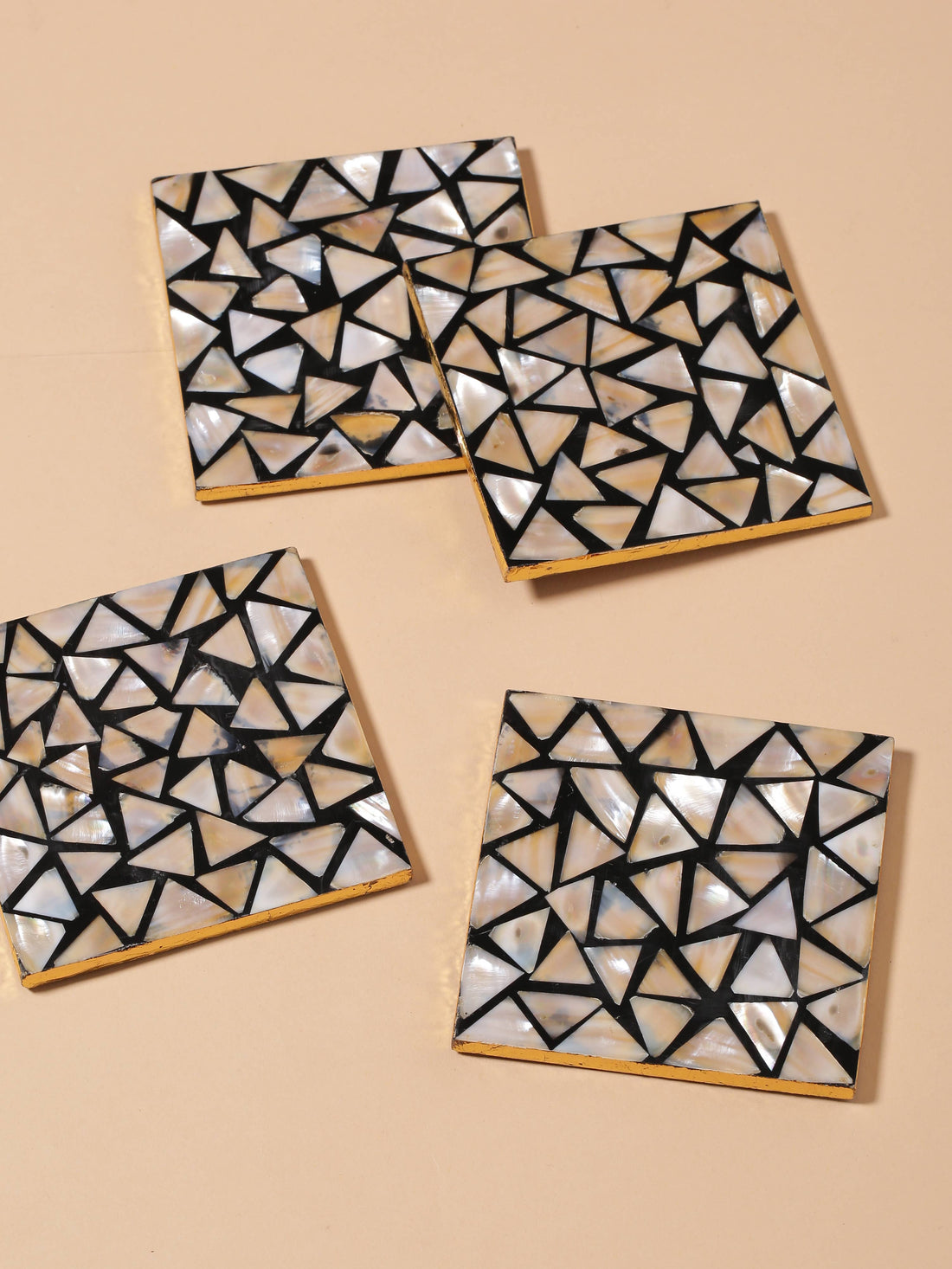 Mosaic Mother of Pearl Coaster Set