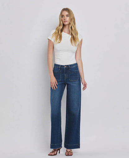 High Rise Patch Jeans