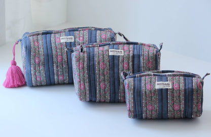 Rosy Rows Print Travel Bag