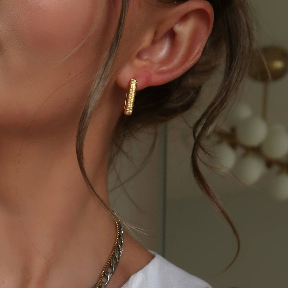 Small Ray Ribbed Earrings