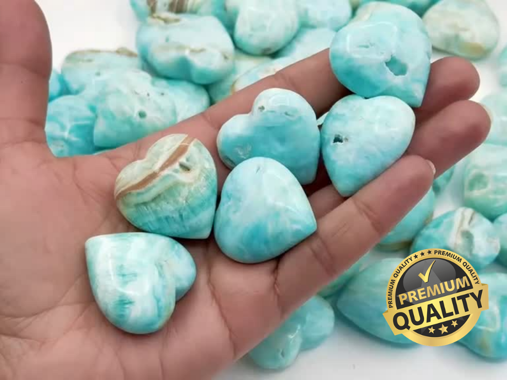 Blue Aragonite Heart Stone