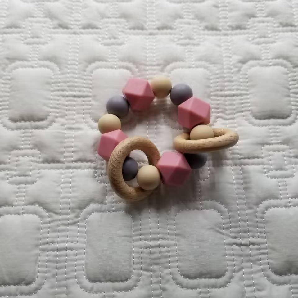 Grasping Silicone Bead Teething Rattle