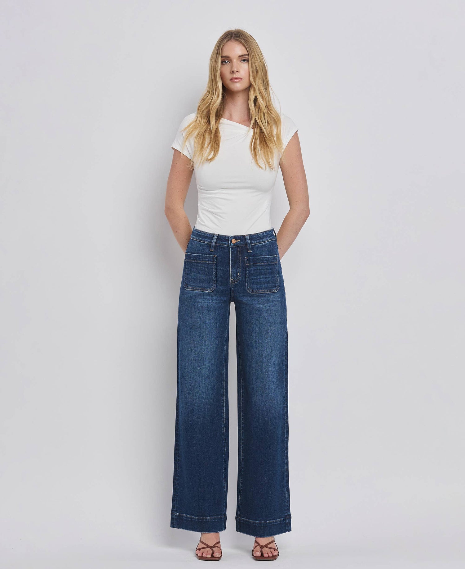 High Rise Patch Jeans