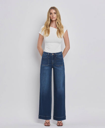 High Rise Patch Jeans