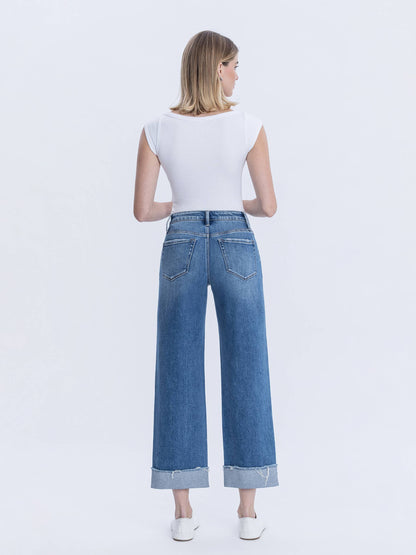 Julia Cuffed Slim Wide Jeans