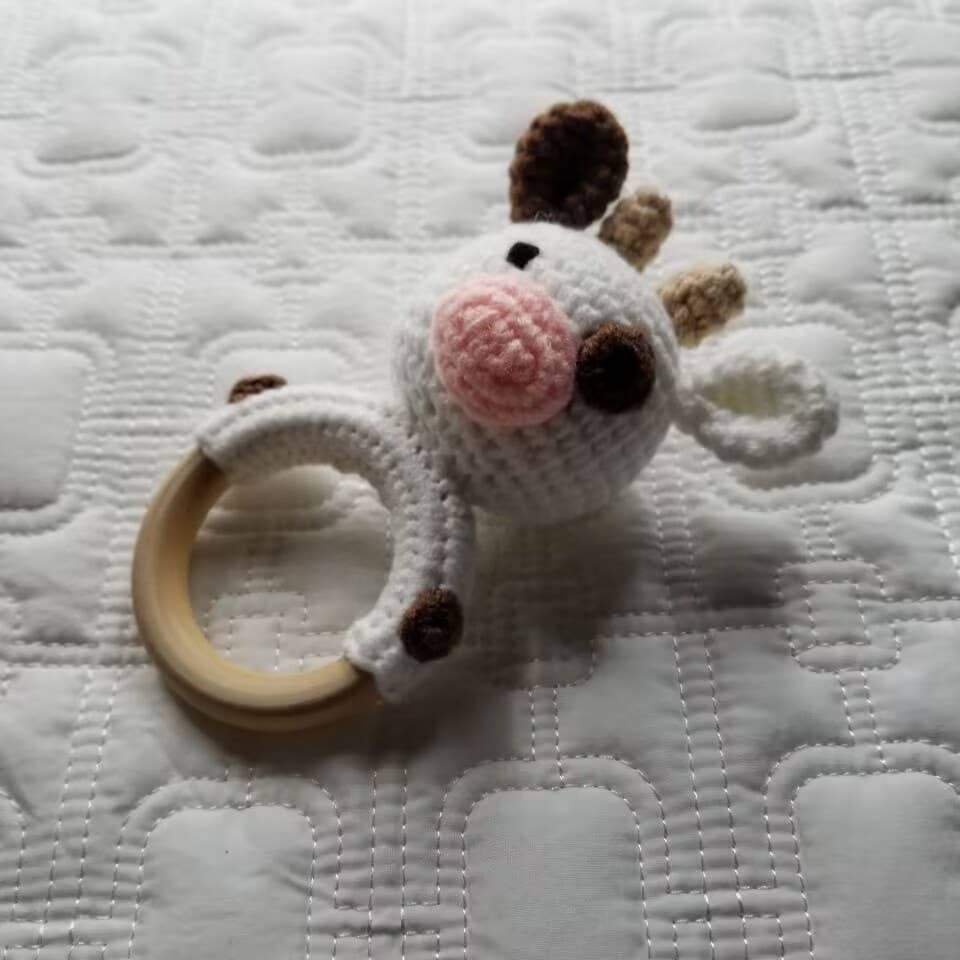 Cow Crochet Rattle