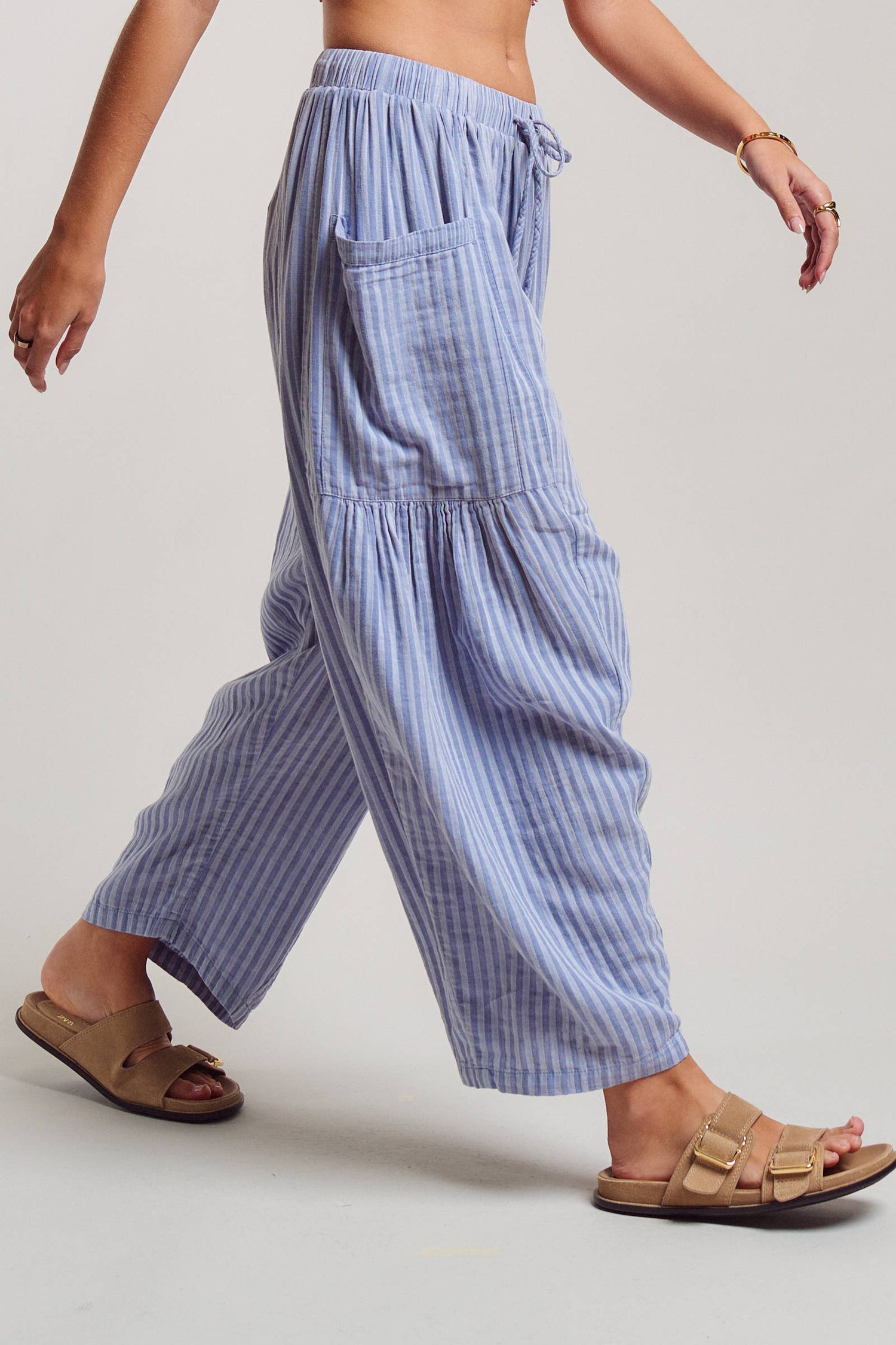 Striped Drawstring Harem Pants