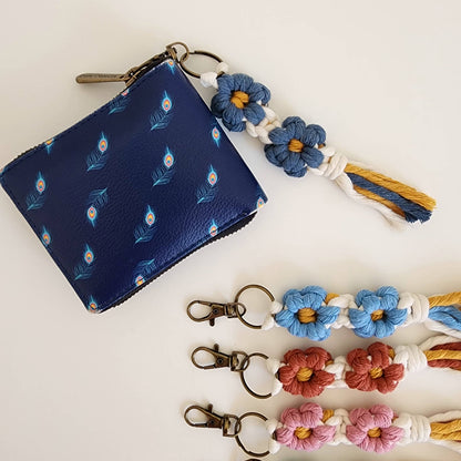 Macrame Daisy Keychain
