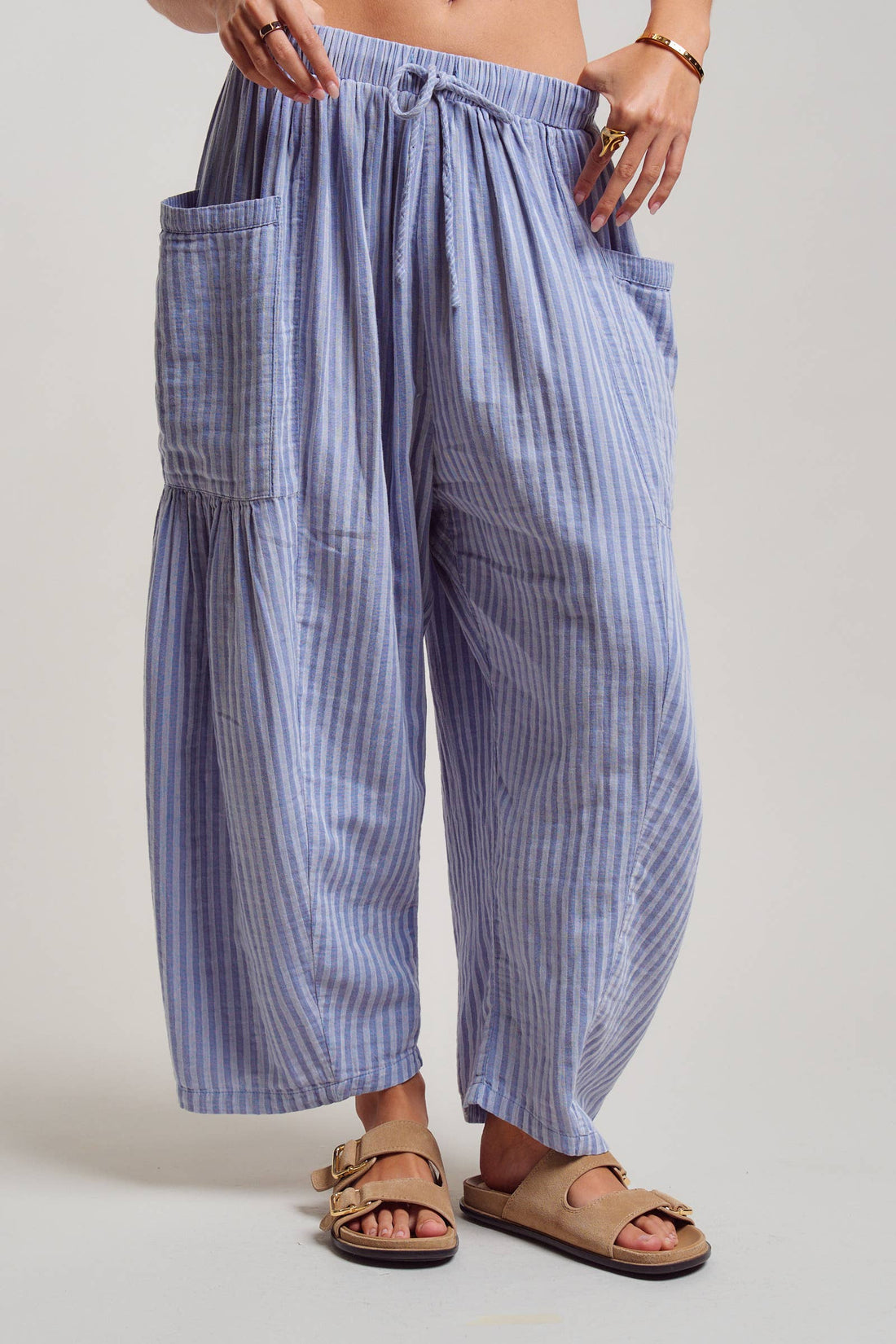 Striped Drawstring Harem Pants