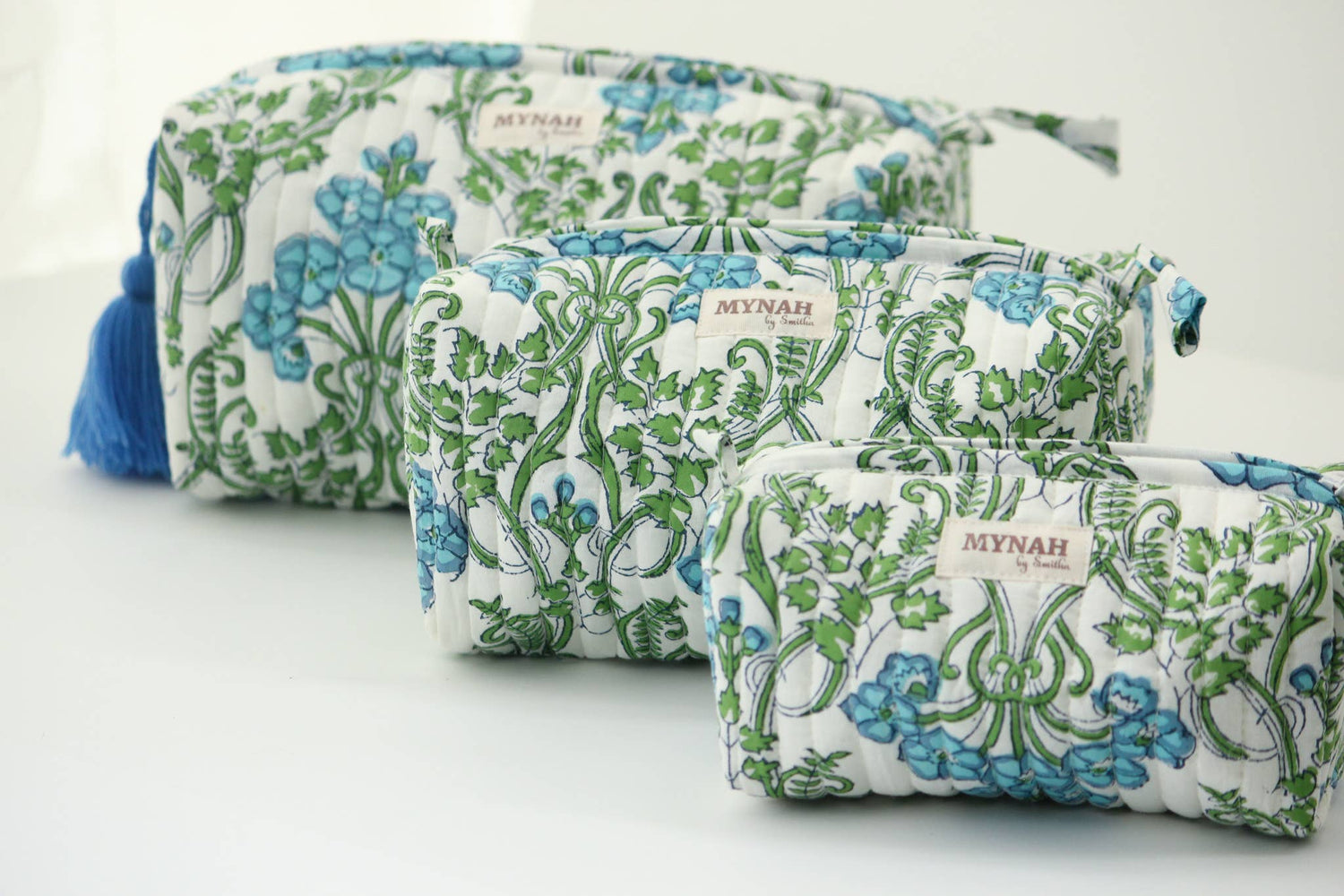 Quilted Hand Block Print Travel Bag