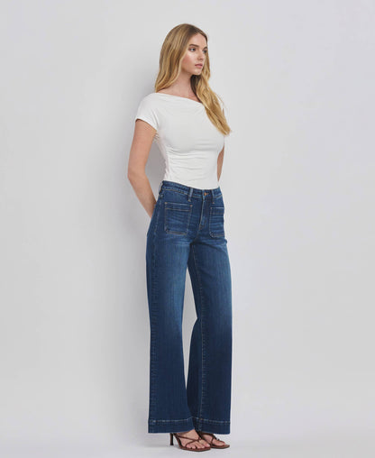 High Rise Patch Jeans