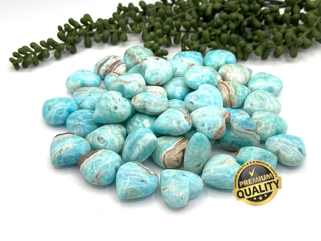 Blue Aragonite Heart Stone