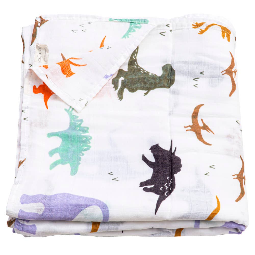 Dino Bamboo Muslin Swaddle Blanket